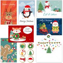 Cartões de Natal Wakeys - Pacote com 36 Unidades (10x15cm) - com Envelopes e Adesivos