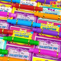 Cartões de Presente Dia dos Namorados + 24 Pop Tubes - Kit para Crianças