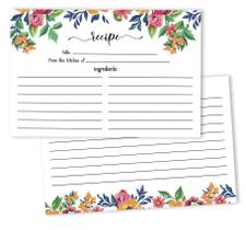 Cartões de Receita 10x15 cm (Kit com 50), Dupla Face Premium - Casamentos, Chás, Floral - Inkdotpot