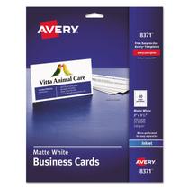 Cartões de visita Avery 8371 Inkjet 5cm x 9cm 250/PK White Cartões de visita Avery 8371 Inkjet 5cm x 9cm 250/PK White