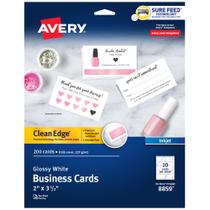 Cartões de visita Avery Clean Edge 2x3,5" 200 cartões brancos Cartões de visita Avery Clean Edge 2x3,5" 200 cartões brancos