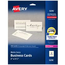 Cartões de visita Avery Printable 250 Blank para impressoras a laser