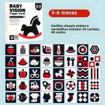 Cartões Flash Montessori Preto e Branco - Estimulação Visual de Alto Contraste para Bebês