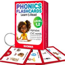 Cartões flash QUOKKA English Alphabet CVC para crianças de 3 a 8 anos