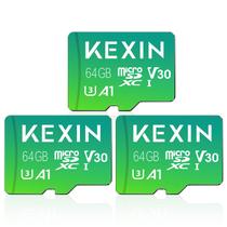 Cartões Micro SD KEXIN 64GB (3 Unidades) - 85 MB/s - 4K UHD