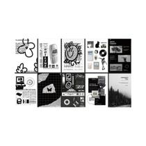 Cartões Postais De História Preto E Branco 10PCS Design Minimalista Autoadesivo Decoração De Parede