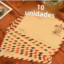 Cartões Postais Retrô Com Envelope Kraft, 10 Peças, 9.7x7.5cm, Armazenamento Durável De Papelaria,