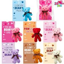 Cartões-presente de Dia dos Namorados com conjunto de brinquedos de pelúcia Mini Bears