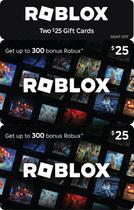 Cartões Presente Roblox Multipack 2x R25 com Item Virtual Cartões Presente Roblox Multipack 2x R25 com Item Virtual