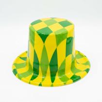 Cartola Alta Plástico Brasil Verde Amarelo Festas Eventos