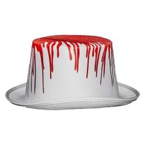 Cartola Branca Com Sangue Infantil Adulto Unissex Halloween Cartola Branca Com Sangue Infantil Adulto Unissex Halloween