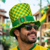 Cartola Brasil Torcedor Amarelo Verde Xadrez Copa Do Mundo