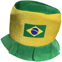 Cartola Chapéu Felpudo Do Brasil Verde Amarelo - ZEIN