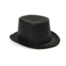 Cartola Clássica Luxuosa de Tecido na cor Preta para Fantasias 12,5cm 1un