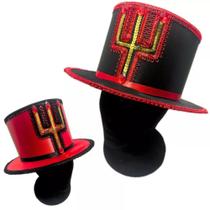 Cartola de EXU Cetim Customizada Tridente Luxo Alta Cartola de EXU Cetim Customizada Tridente Luxo Alta