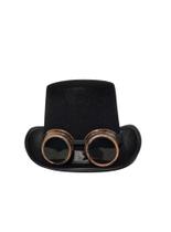 Cartola Maquinista Feltro C/ Óculos Luxo Steampunk