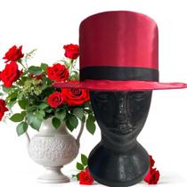 Cartola Simples Vermelha Acessório Clássico para Rituais e Decorações Cartola Simples Vermelha Acessório Clássico para Rituais e Decorações