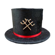 Cartola Veludo Alta 13cm Exú Tam. Aprox 58 C/ Tridente Umbanda