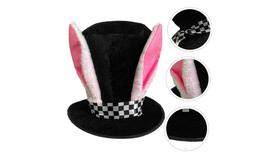 Cartola veludo preta coelho alice pais das maravilhas adulto