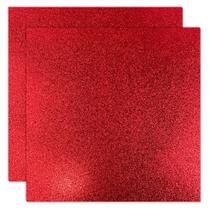 Cartolina Glitter YINUOYOUJIA 12x12 300gsm vermelha - 12 folhas