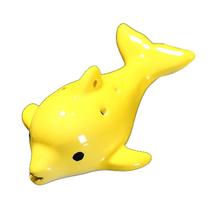 Cartoon Dolphin 6 Buraco Ocarina Flauta Vento Musical Instrumento Musical Flauta Cerâmica (Amarelo)