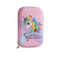 Cartoon EVA Pen Box for Children, Estojo de Unicórnio 3D Grande capacidade Armazenamento de lápis para escola primária