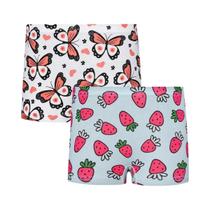 Cartoon Pattern Underwear para meninas, Boxer respirável confortável, 2pcs