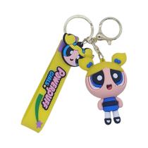 Cartoon Powerpuff Girls Chaveiro, Pingente pequeno, Bonito, Presente pequeno