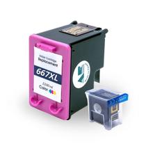 Cartucho 667 XL Colorido 13ML Compativel Deskjet 2774 2776 2376 2874