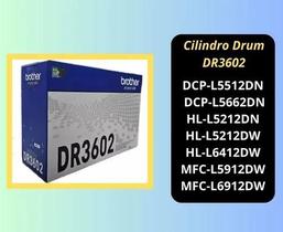 Cartucho de cilindro brother dr3602 dcp-l5512 dcp-l5662 hl-l5212 mfc-l5912 original 75k