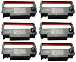 Cartucho de fita de tinta, pacote com 6 unidades, preto/vermelho, Epson ERC 30/34/38