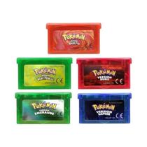 Cartucho De Jogo Pokémon GBA 32 Bits Jogos De Vídeo Emerald Fire Red Leaf Green Sapphire Ruby