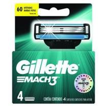 Cartucho de Lamina De Barbear Gillette Mach 3 Com 4 Unidades