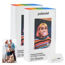 Cartucho de papel fotográfico Polaroid Hi-Print 2x3 40 folhas Cartucho de papel fotográfico Polaroid Hi-Print 2x3 40 folhas
