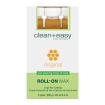 Cartucho de recarga de cera Clean + Easy Original Roll On, pacote com 3