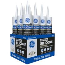 Cartucho de silicone Caulk GE All-Purpose Clear de 300 ml, pacote com 12 Cartucho de silicone Caulk GE All-Purpose Clear de 300 ml, pacote com 12