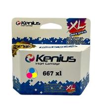 Cartucho de Tinta 667XL Colorido Compativel Para Deskjet 2376, 2774, 2776, 6476, 2874.