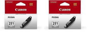 Cartucho de tinta Canon CLI-251 cinza compatível, pacote de 2