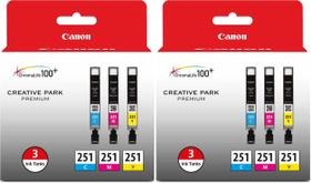 Cartucho de Tinta Canon CLI-251 Tricolor Pacote com 2 unidades Cartucho de Tinta Canon CLI-251 Tricolor Pacote com 2 unidades