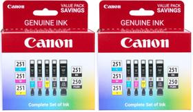 Cartucho de tinta Canon PGI-250 CLI-251 pacote com 5 cores, pacote com 2