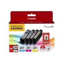 Cartucho de tinta Canon PGI-280XL PGBK/CLI-281CMY 50 folhas Cartucho de tinta Canon PGI-280XL PGBK/CLI-281CMY 50 folhas