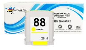 Cartucho de Tinta Compatível 88XL Amarelo C9393A C9393AL C9393AE 28ml Cartucho de Tinta Compatível 88XL Amarelo C9393A C9393AL C9393AE 28ml