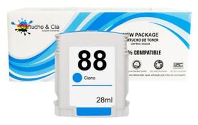 Cartucho de Tinta Compatível 88XL Ciano C9391A C9391AL C9391AE 28ml Cartucho de Tinta Compatível 88XL Ciano C9391A C9391AL C9391AE 28ml