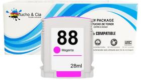 Cartucho de Tinta Compatível 88XL Magenta C9392A C9392AL C9392AE 28ml Cartucho de Tinta Compatível 88XL Magenta C9392A C9392AL C9392AE 28ml