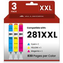 Cartucho de tinta compatível ALLWORK CLI-281XXL, pacote com 3 unidades Cartucho de tinta compatível ALLWORK CLI-281XXL, pacote com 3 unidades
