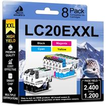 Cartucho de tinta DOUBLE D LC20E XXL, pacote com 8 unidades para impressora Brother