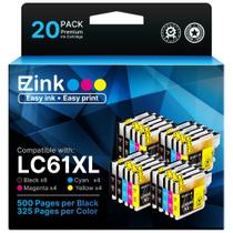 Cartucho de tinta E-Z Ink compatível com Brother LC61 LC65 XL 20P Cartucho de tinta E-Z Ink compatível com Brother LC61 LC65 XL 20P