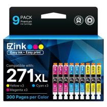Cartucho de tinta E-Z Ink compatível com Canon CLI-271XL, pacote com 9 Cartucho de tinta E-Z Ink compatível com Canon CLI-271XL, pacote com 9