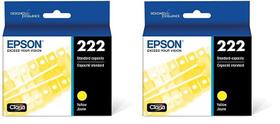 Cartucho de tinta Epson T222 amarelo de capacidade padrão (pacote com 2)