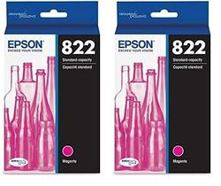 Cartucho de tinta Epson T822 DuraBrite Ultra Magenta (pacote com 2) Cartucho de tinta Epson T822 DuraBrite Ultra Magenta (pacote com 2)